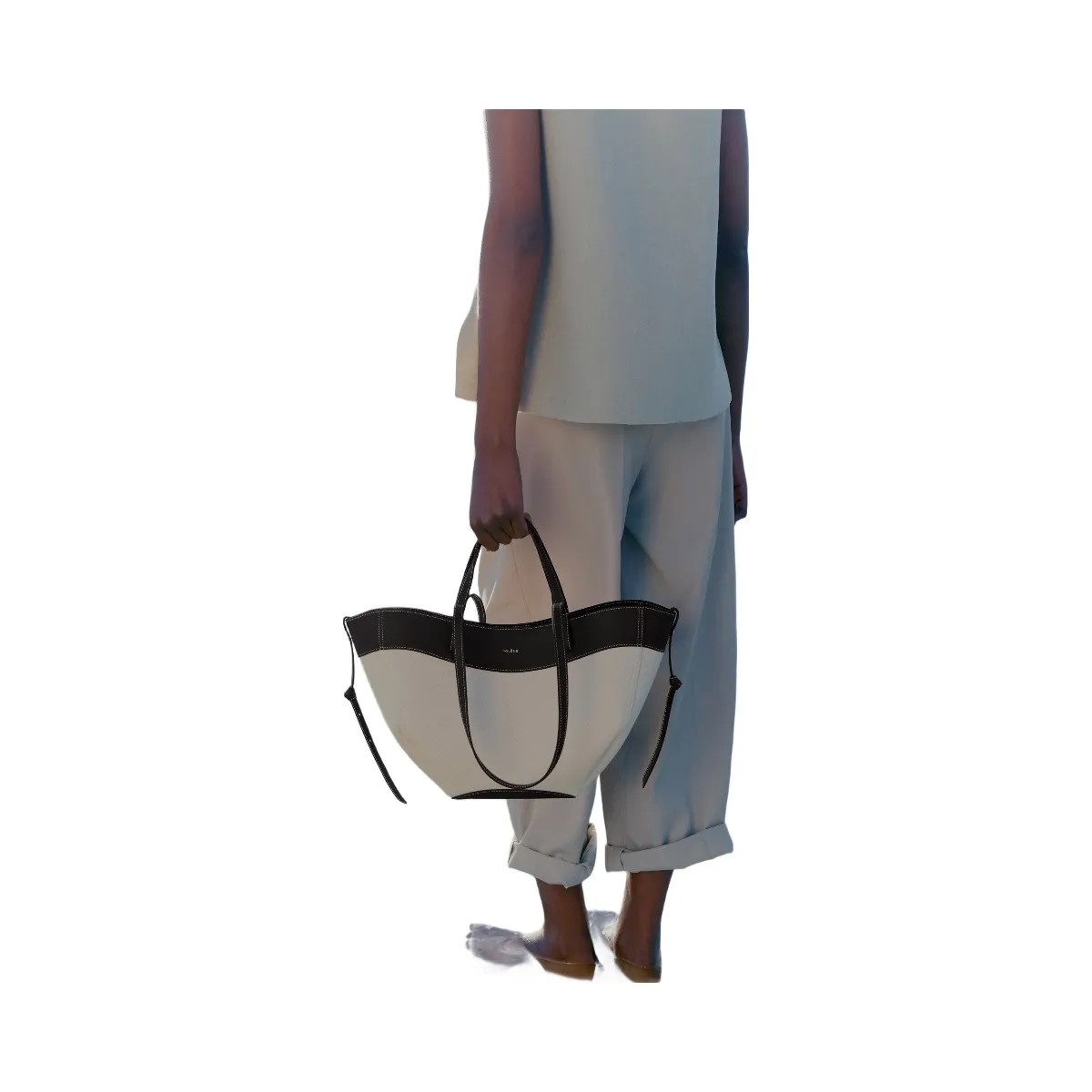 Polene Cyme Mini Black Canvas - HypeFly India View 2