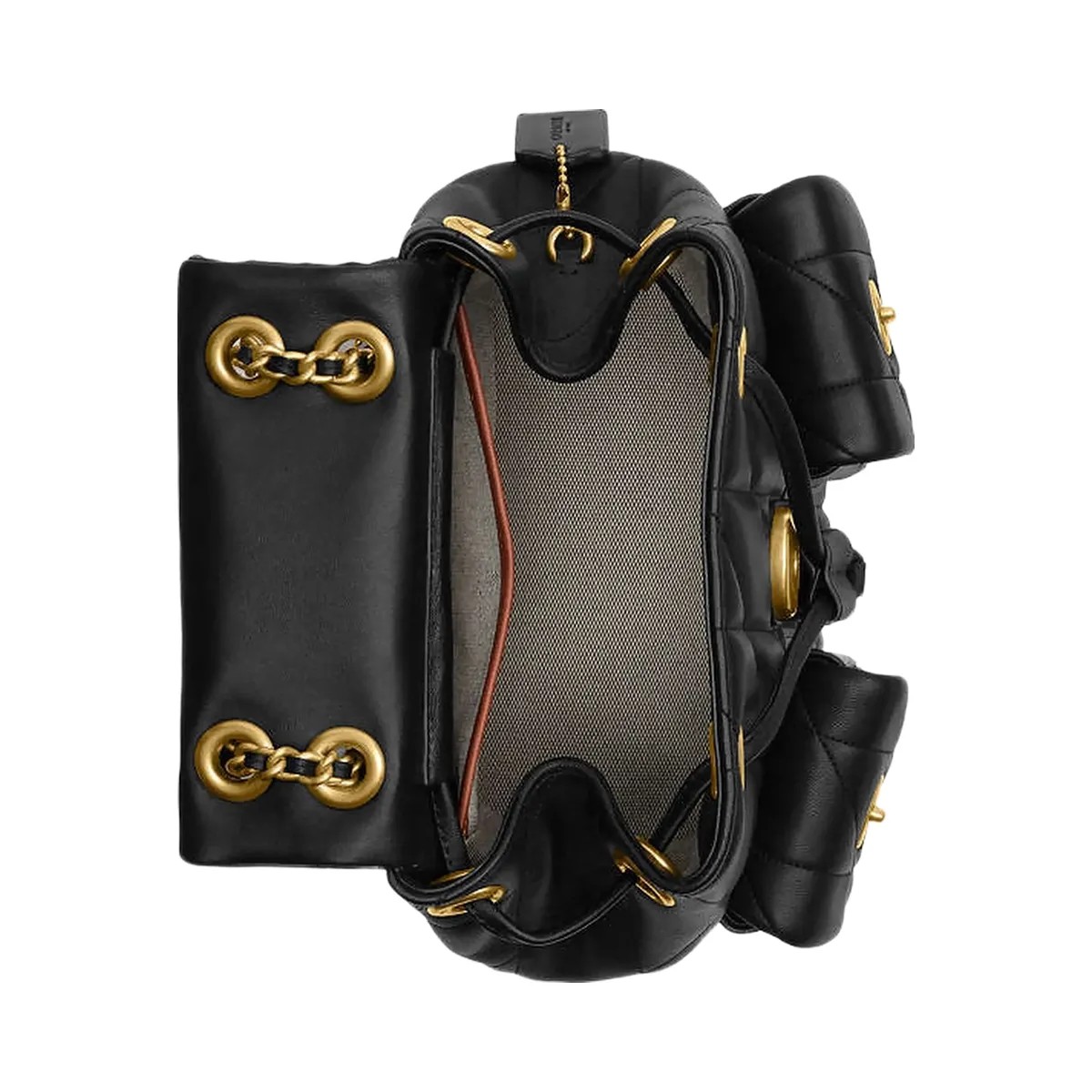 Coach Tabby Backpack With Pillow Quilting Nappa Leather-Brass-Black - HypeFly India View 2