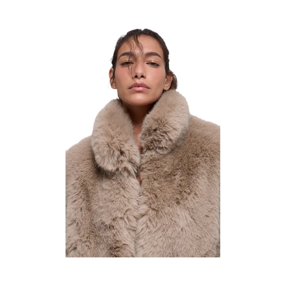Alo Women's Opulent Faux Fur Cropped Jacket - Oat - HypeFly India View 4