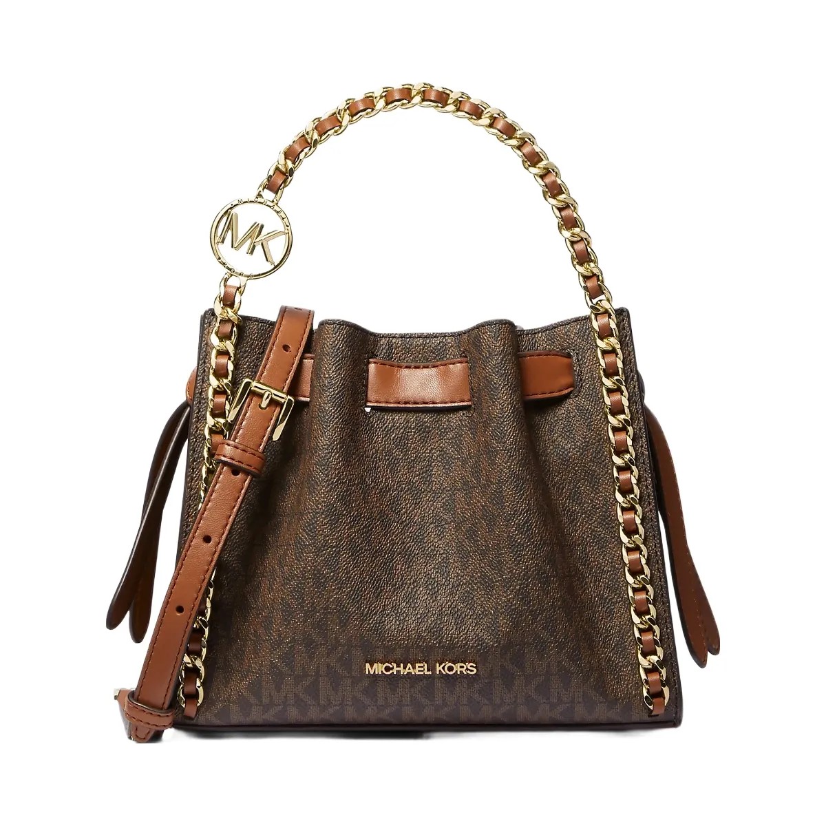 Michael Kors Mina Small Signature Logo Chain Crossbody Bag Brown - HypeFly India View 1
