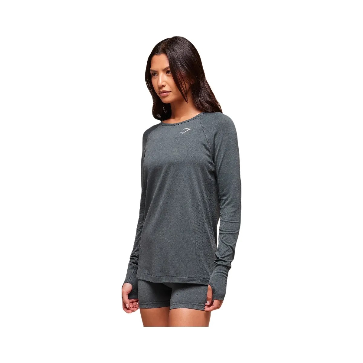 Gymshark Vital Light Long Sleeve Top - Strong Grey/Marl - HypeFly India View 3