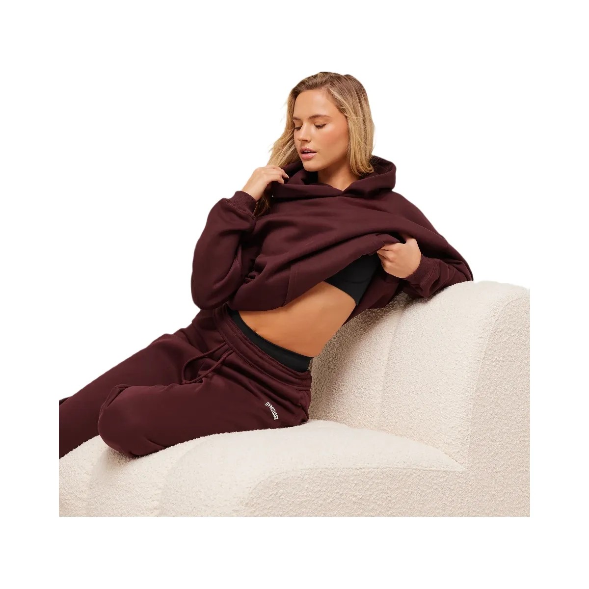 Gymshark Cosy Luxe Hoodie - Rich Maroon - HypeFly India View 3