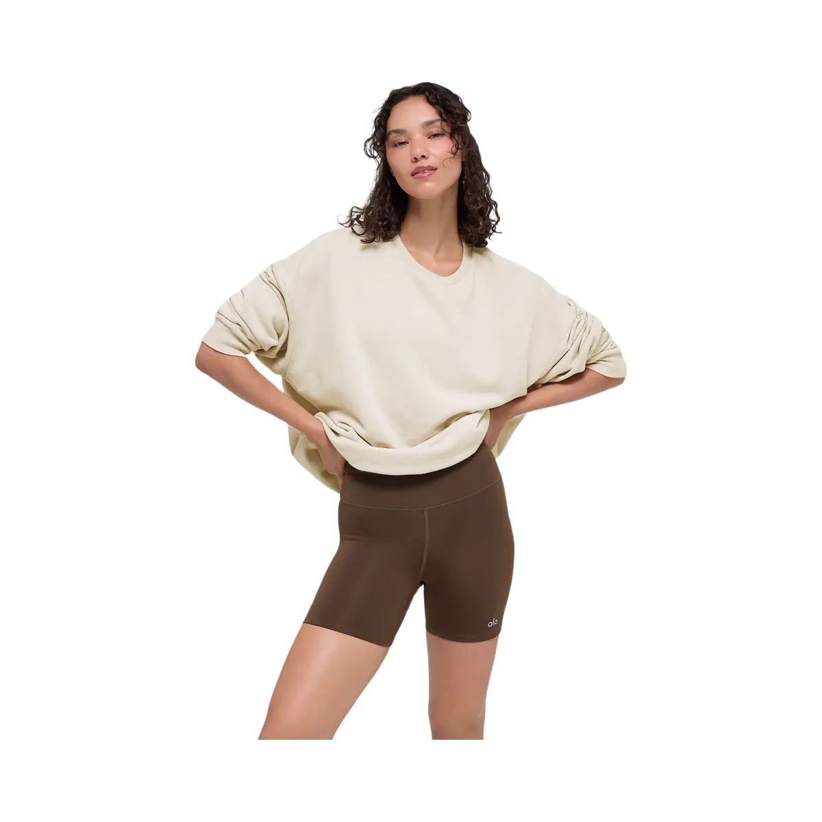 Alo Women's Chill Crew Neck Pullover - Bone - HypeFly India View 1