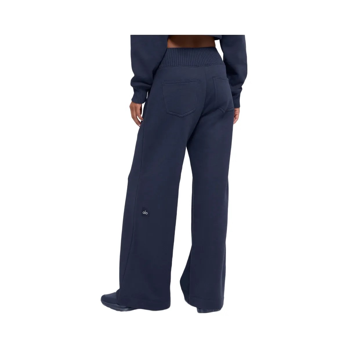 Alo Women's Serenity Wide Leg Sweatpant - Navy - HypeFly India View 3