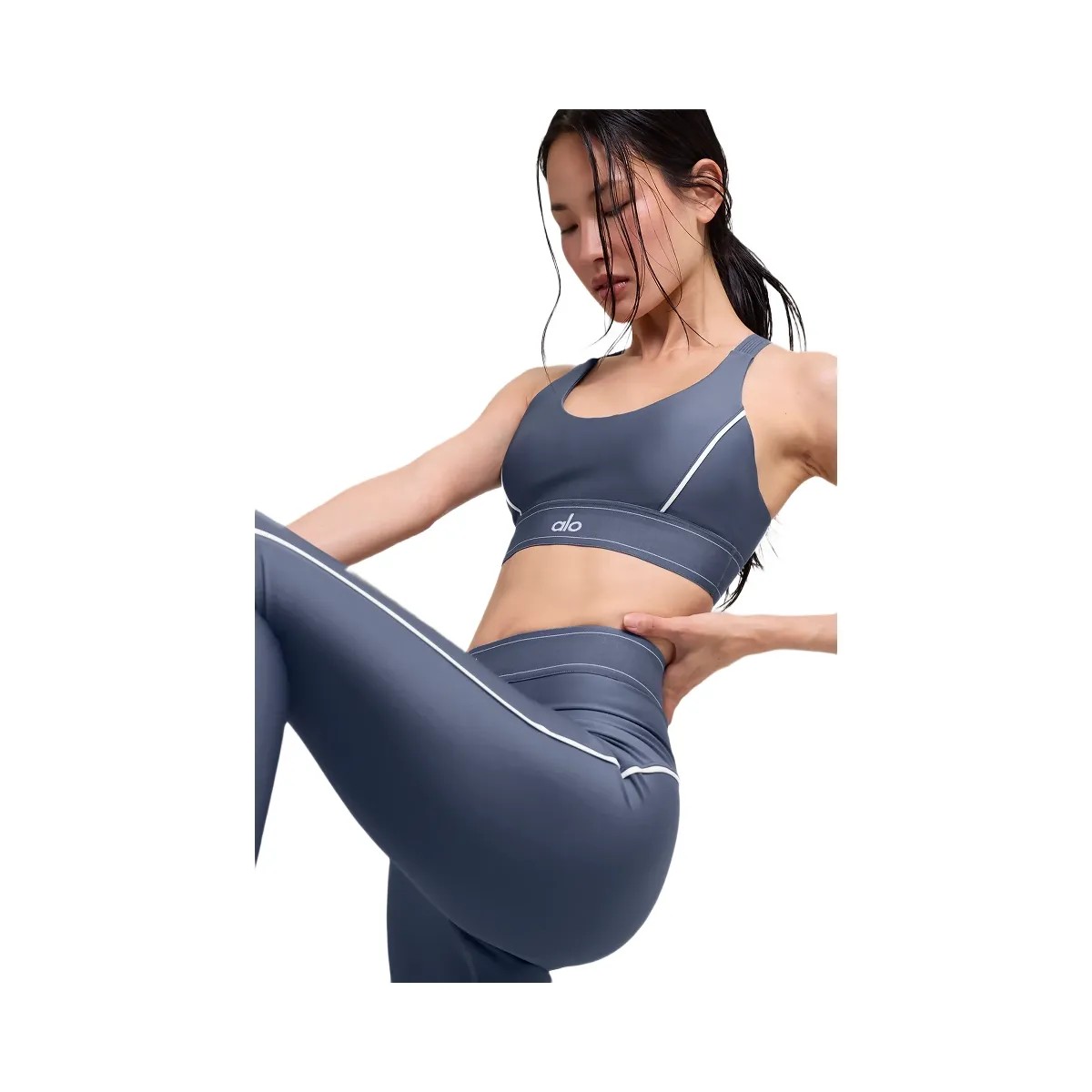 Alo Women's Airlift Suit Up Bra - Bluestone/White - HypeFly India View 3