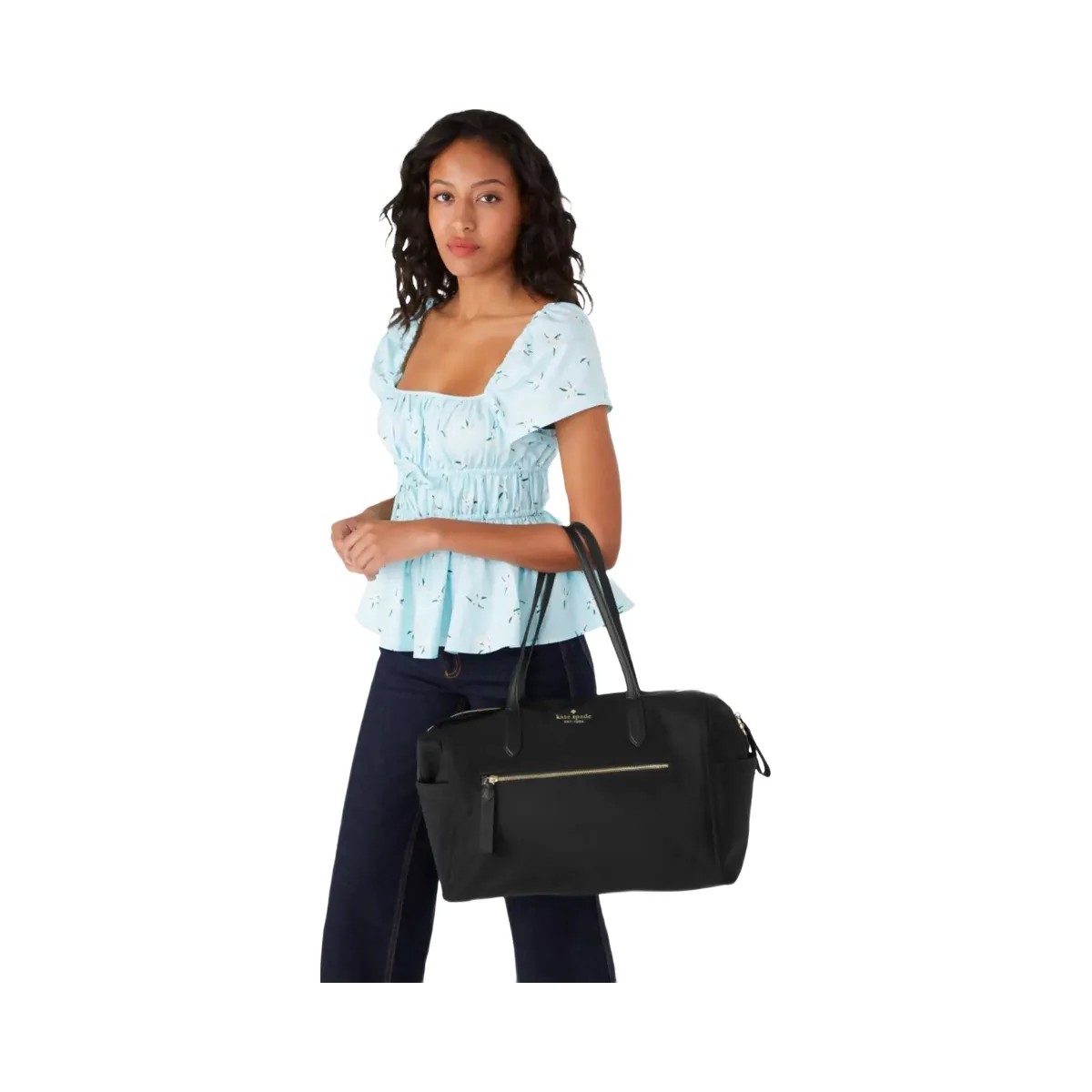 Kate Spade Chelsea Nylon Large Weekender Black - HypeFly India View 2