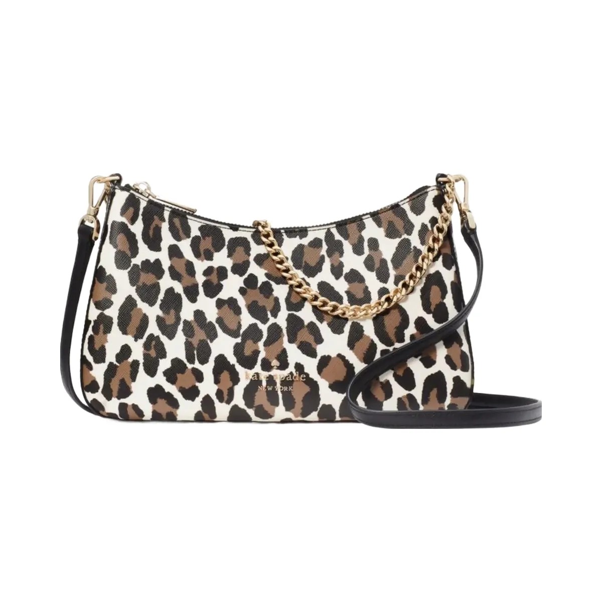Kate Spade Margot Spotted Leopard Medium Convertible Crossbody Cream Multi - HypeFly India View 1
