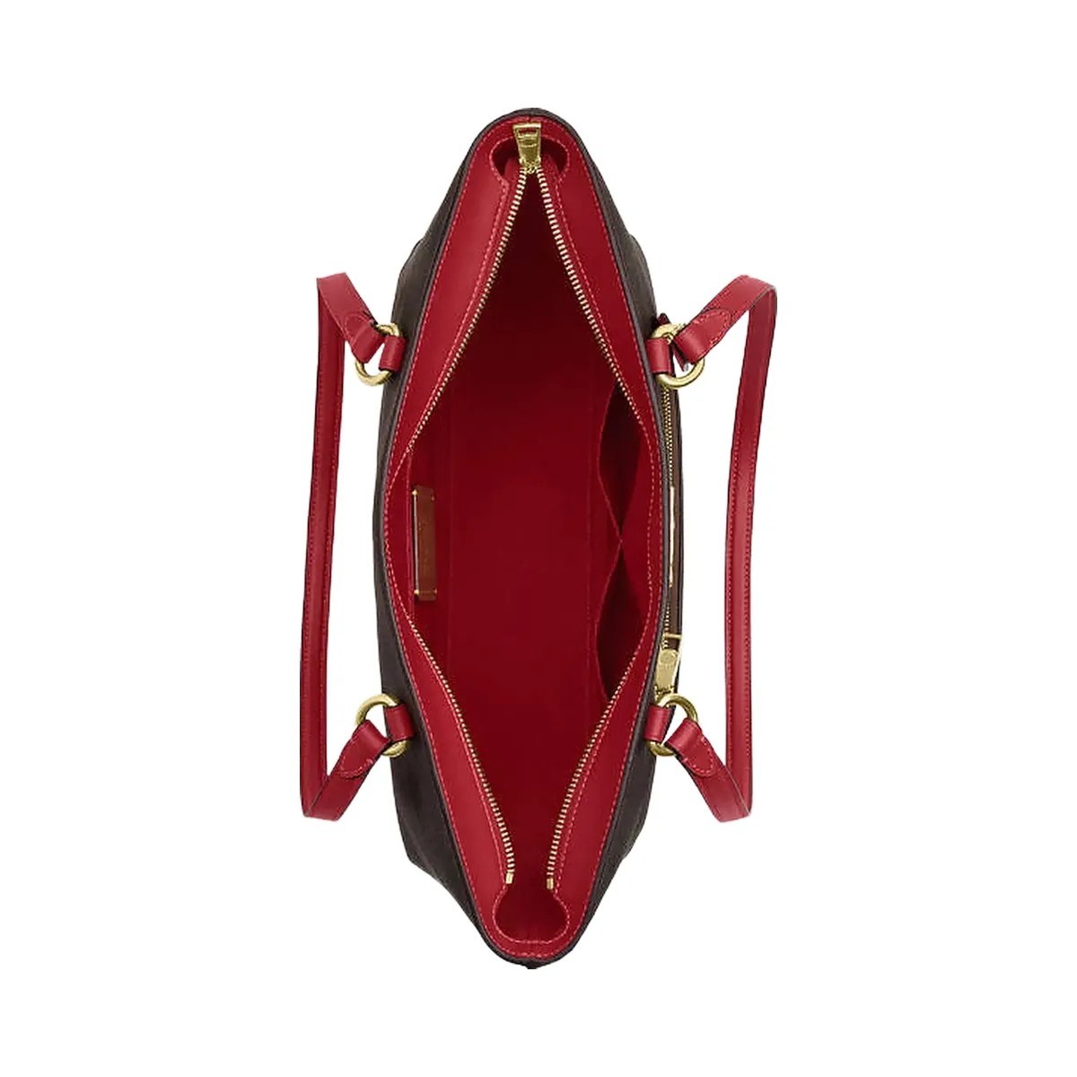 Coach Station Tote Bag In Maxi Signature Canvas Signature Canvas-Im-Walnut-True Red - HypeFly India View 4