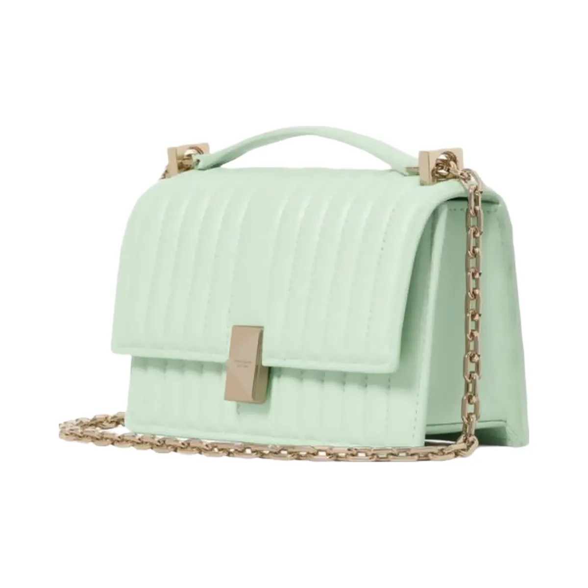 Kate Spade Deco Quilted Mini Flap Chain Crossbody Pistachio Ice - HypeFly India View 3