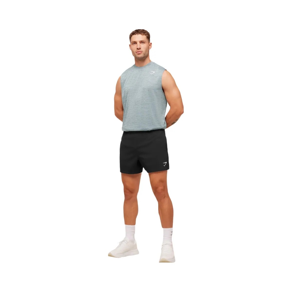 Gymshark Arrival Oversized Tank - Smoke Blue/Denim Grey - HypeFly India View 4