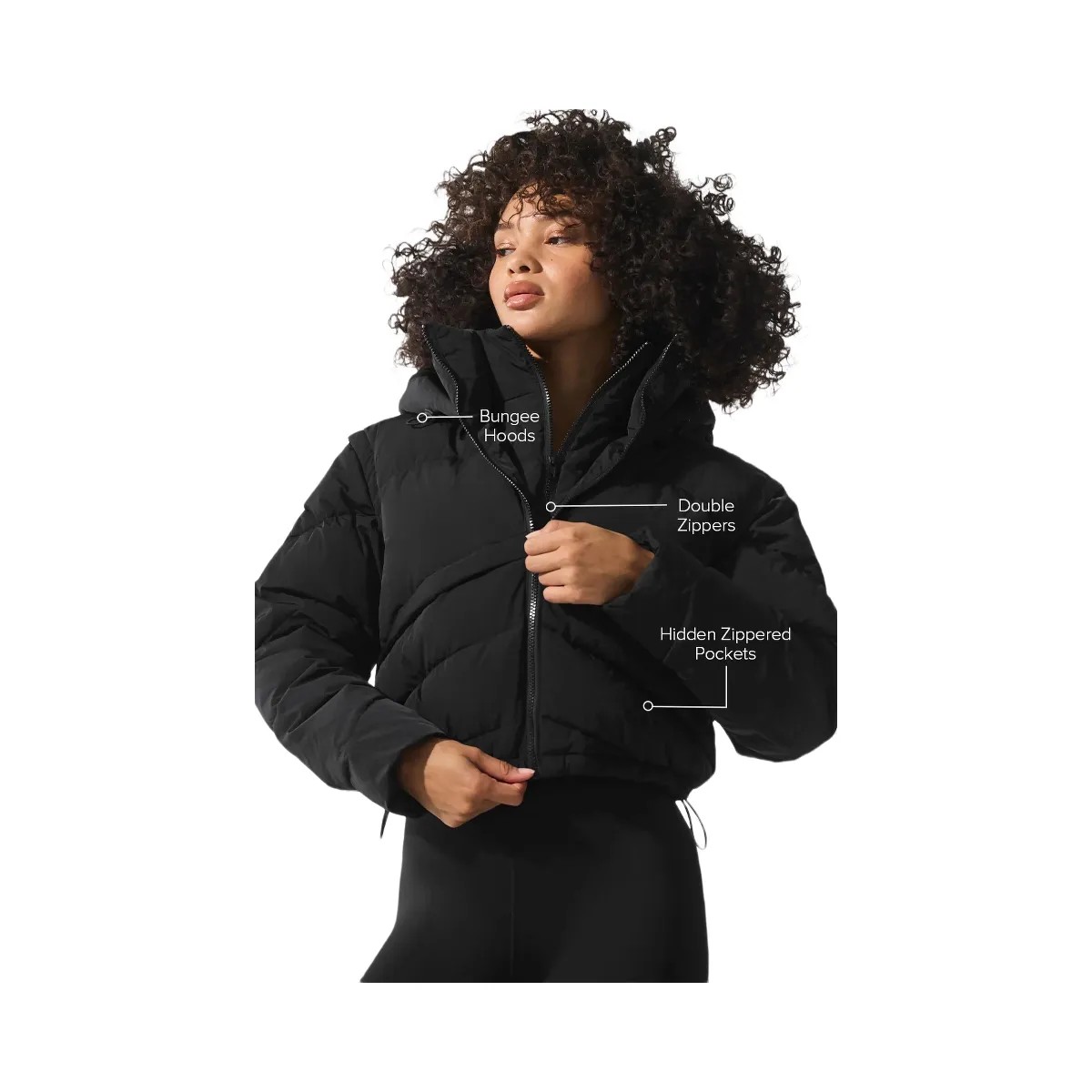 Alo Women's Glacier Puffer - Black - HypeFly India View 2