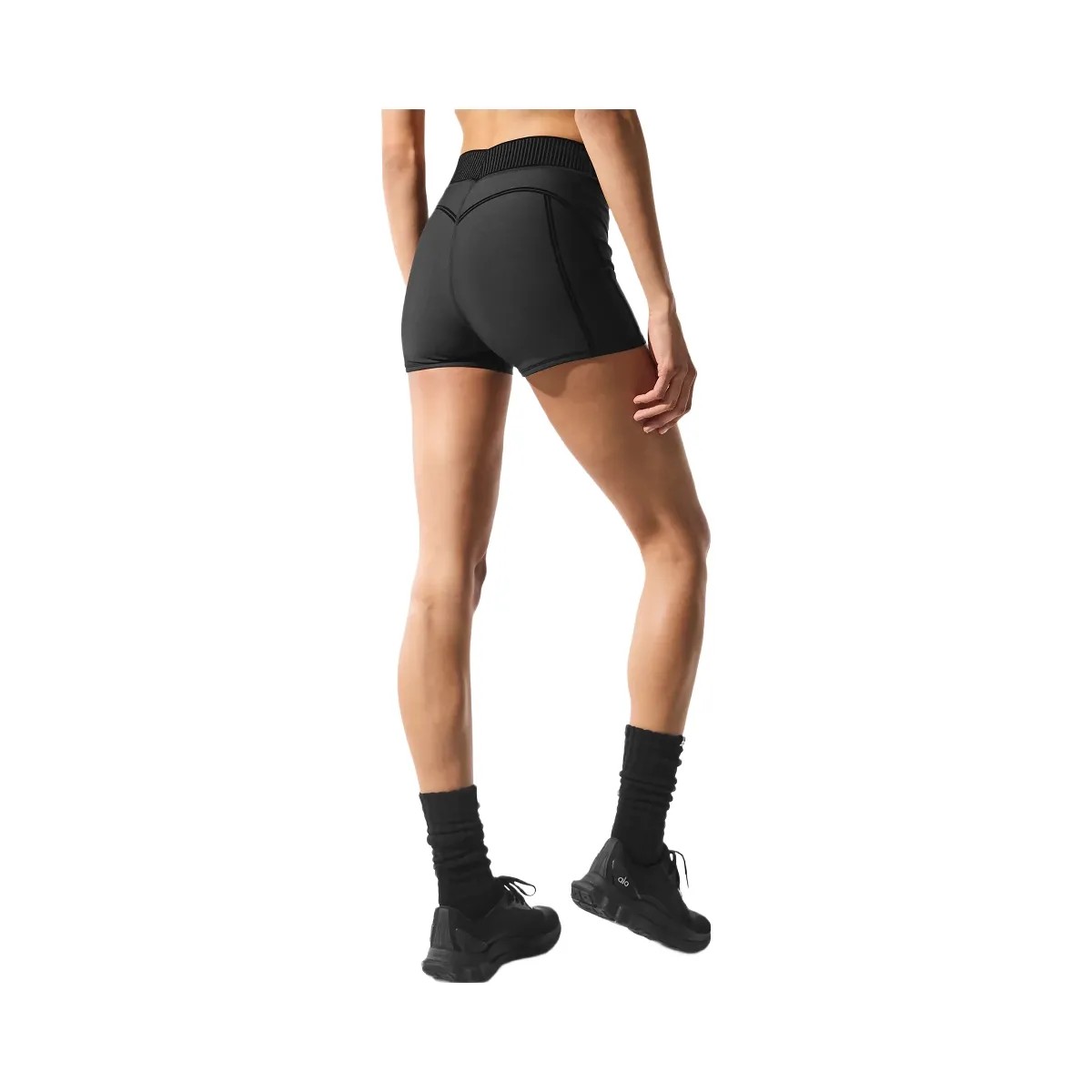 Alo Women's Airlift High-Waist Line Up Short - Black - HypeFly India View 3