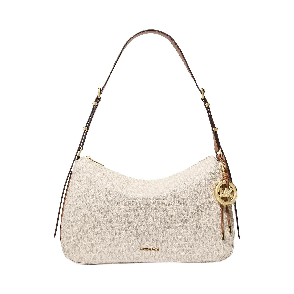 Michael Kors Nolita Medium Signature Logo Shoulder Bag Vanilla-Acorn - HypeFly India View 1