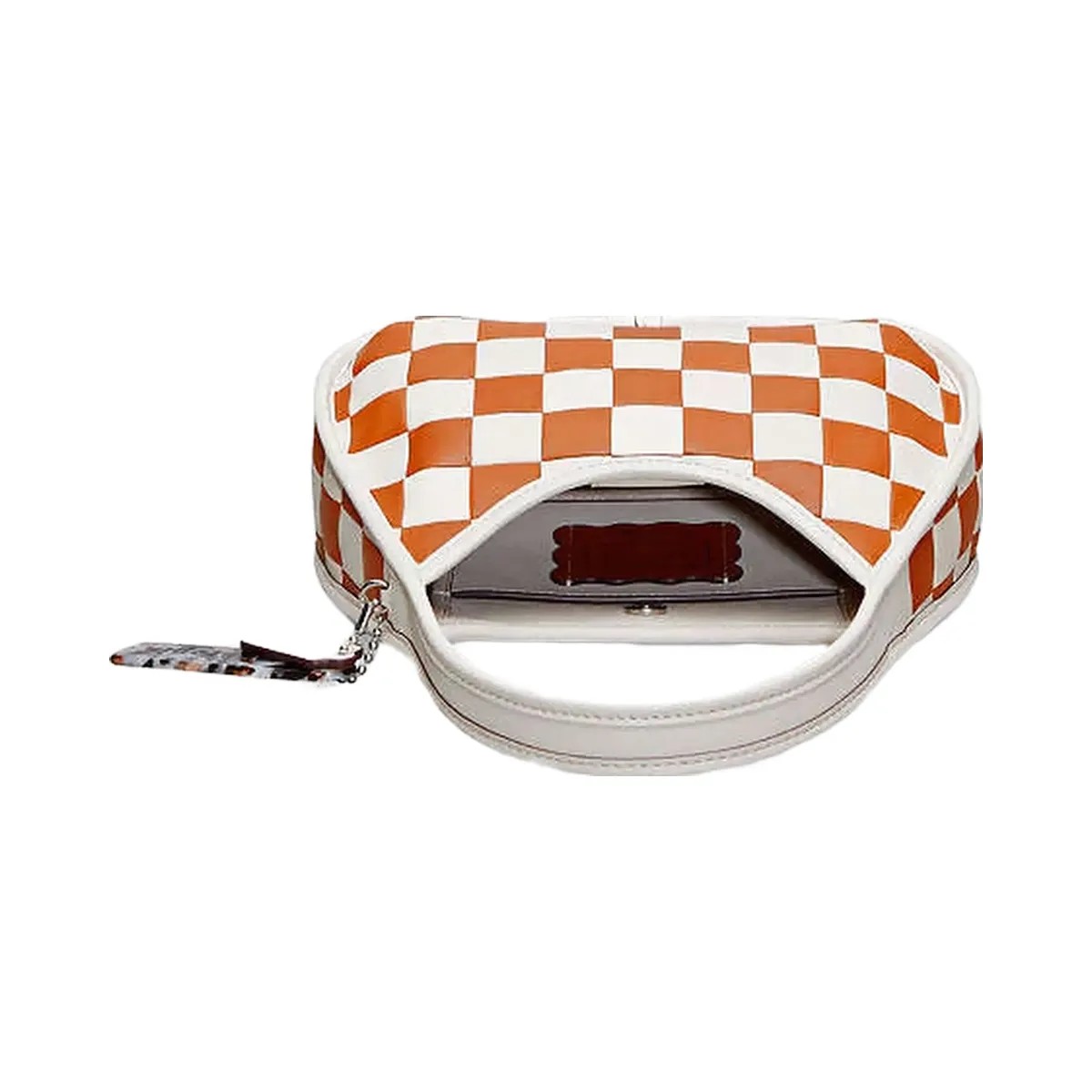 Coach Ergo Bag In Checkerboard Upcrafted Leather Burnished Amber-Chalk - HypeFly India View 2