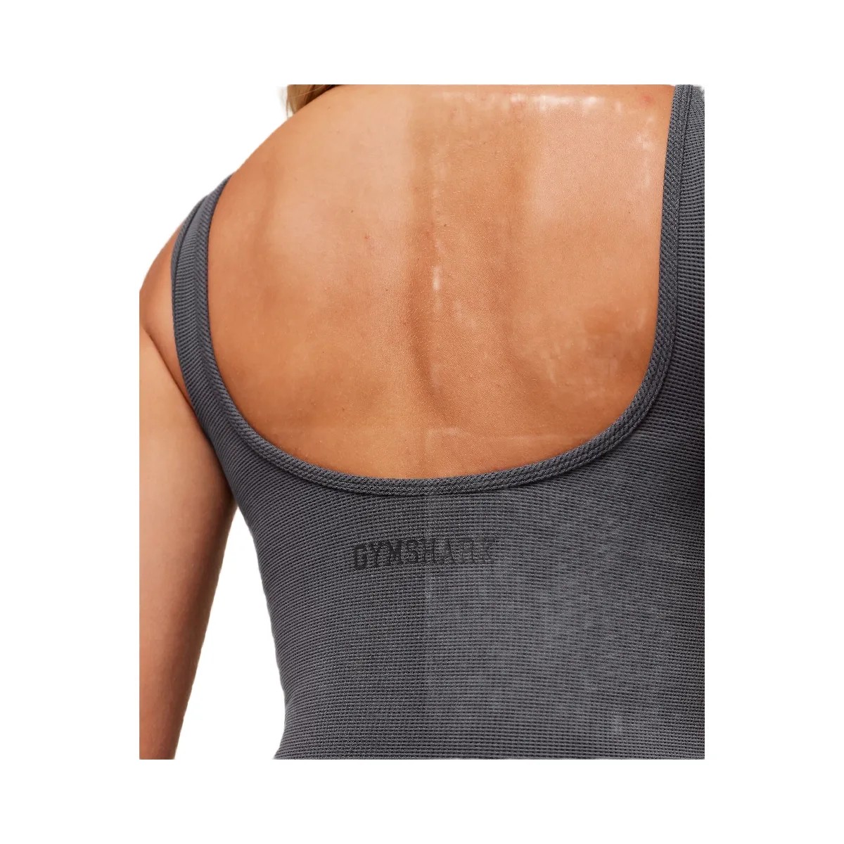 Gymshark Waffle Cropped Tank - Onyx Grey - HypeFly India View 5