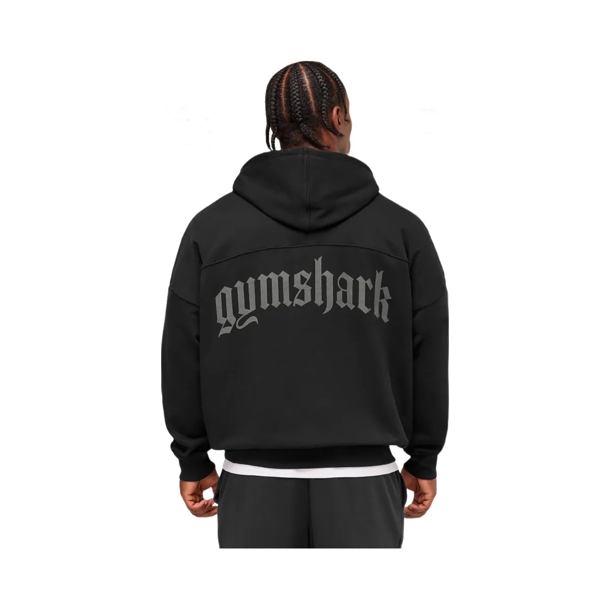 Gymshark Olde English Zip Up Hoodie - Black - HypeFly India View 2