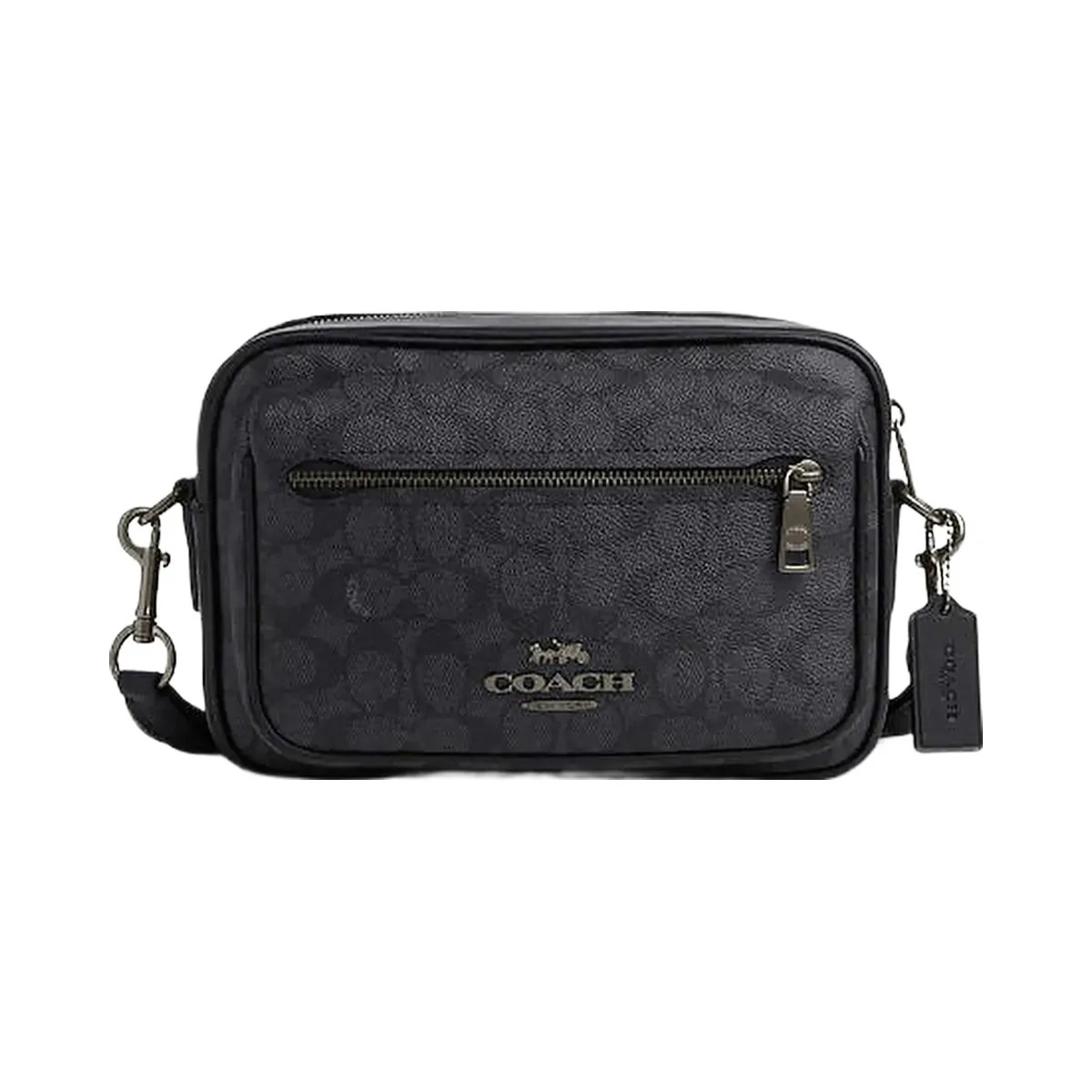 Coach Elias Crossbody In Signature Canvas Signature Canvas-Gunmetal-Charcoal-Black - HypeFly India View 1