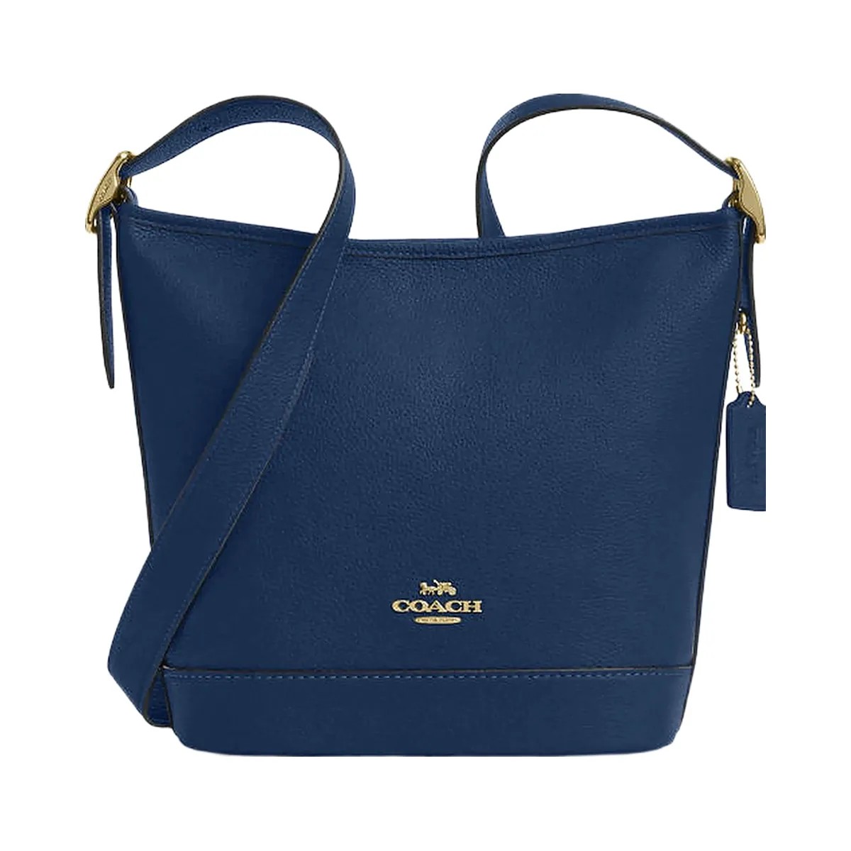 Coach Jude Duffle Bag Pebbled Leather-Gold-Deep Blue - HypeFly India View 1