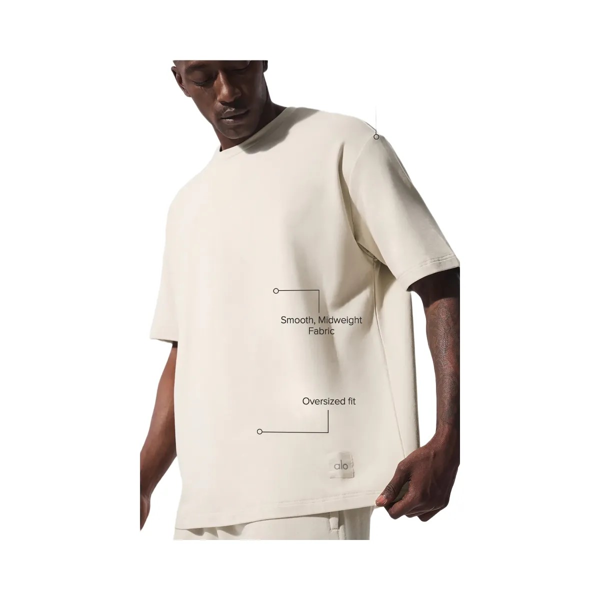 Alo Men's Double Take Short Sleeve - Bone - HypeFly India View 2