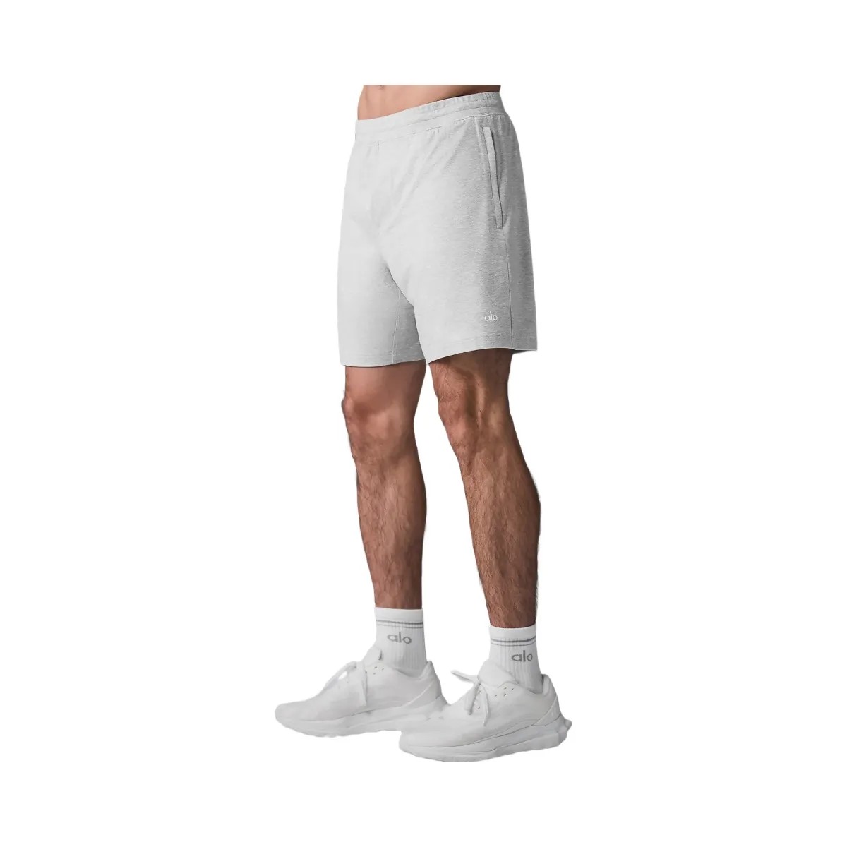 Alo Men's 7" Conquer React Performance Short - Athletic Heather Grey - HypeFly India View 2