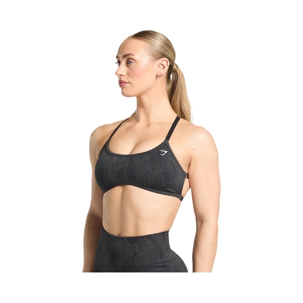 Gymshark Adapt Camo Cross Back Sports Bra - Asphalt Grey/Black - HypeFly India View 3