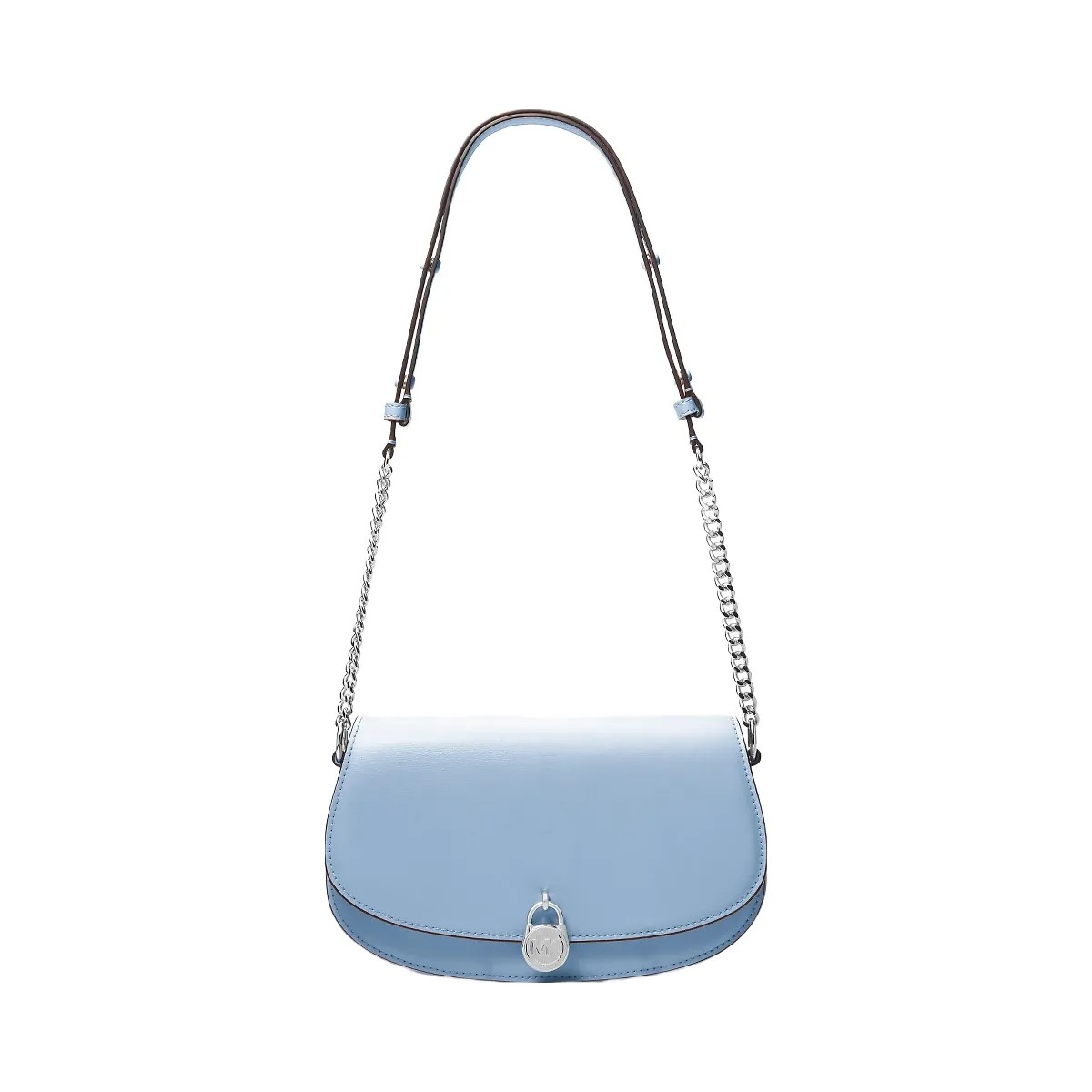 Michael Kors Mila Medium Leather Messenger Bag Light Sky - HypeFly India View 1