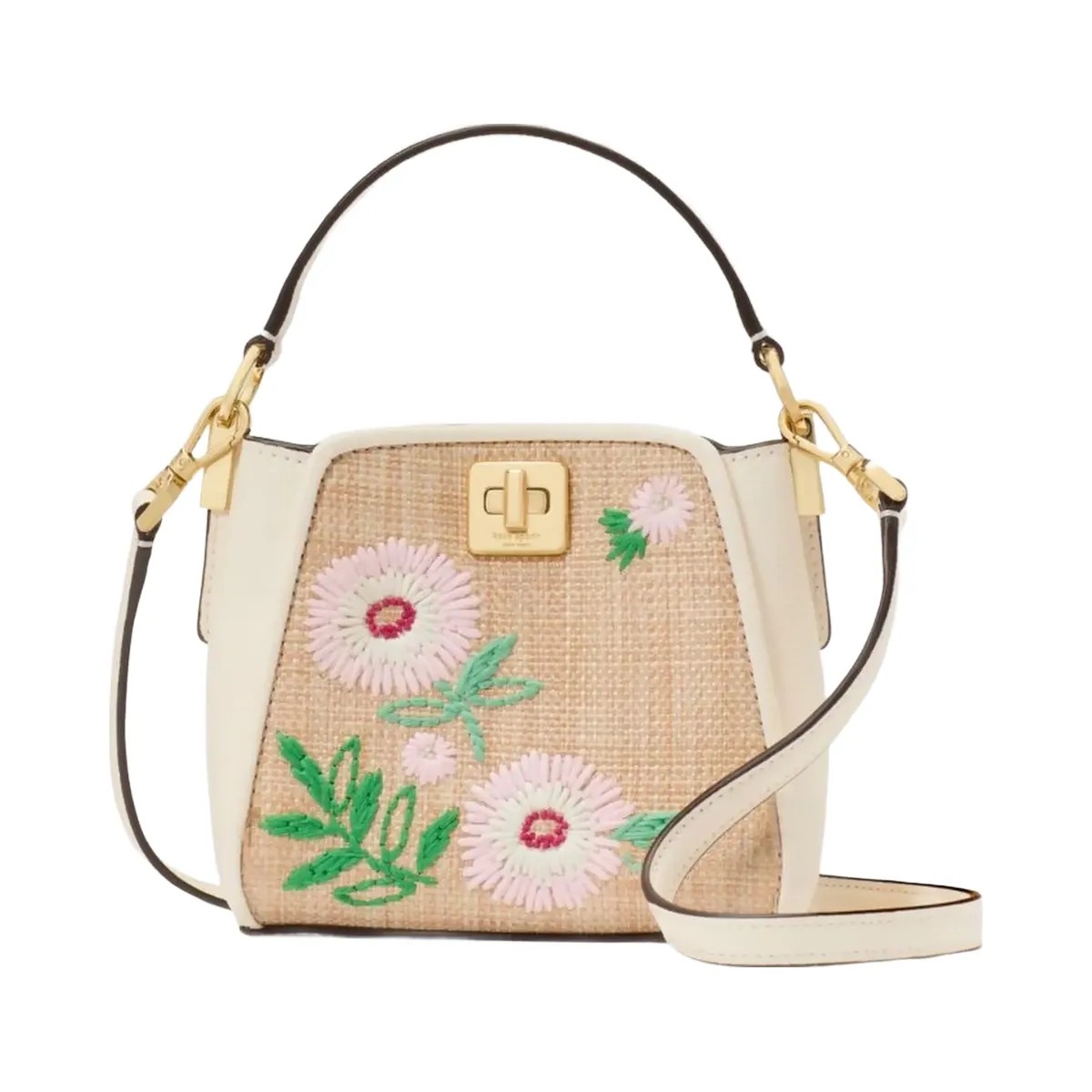 Kate Spade Phoebe Straw Mini Top Handle Crossbody Natural Multi - HypeFly India View 1