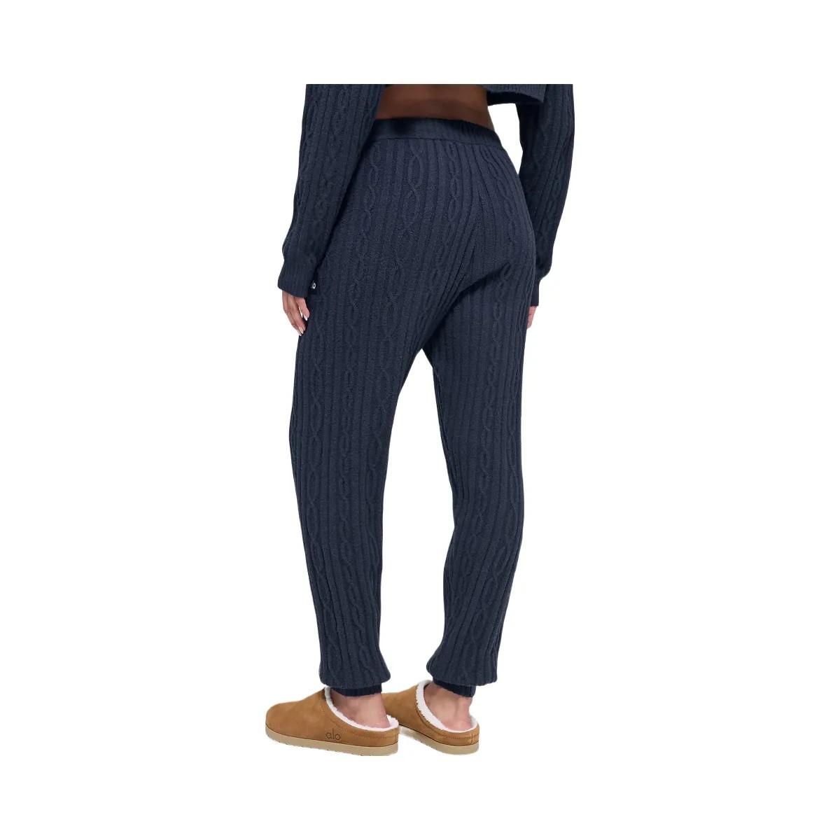 Alo Women's Cable Knit Winter Bliss Pant - Navy - HypeFly India View 4