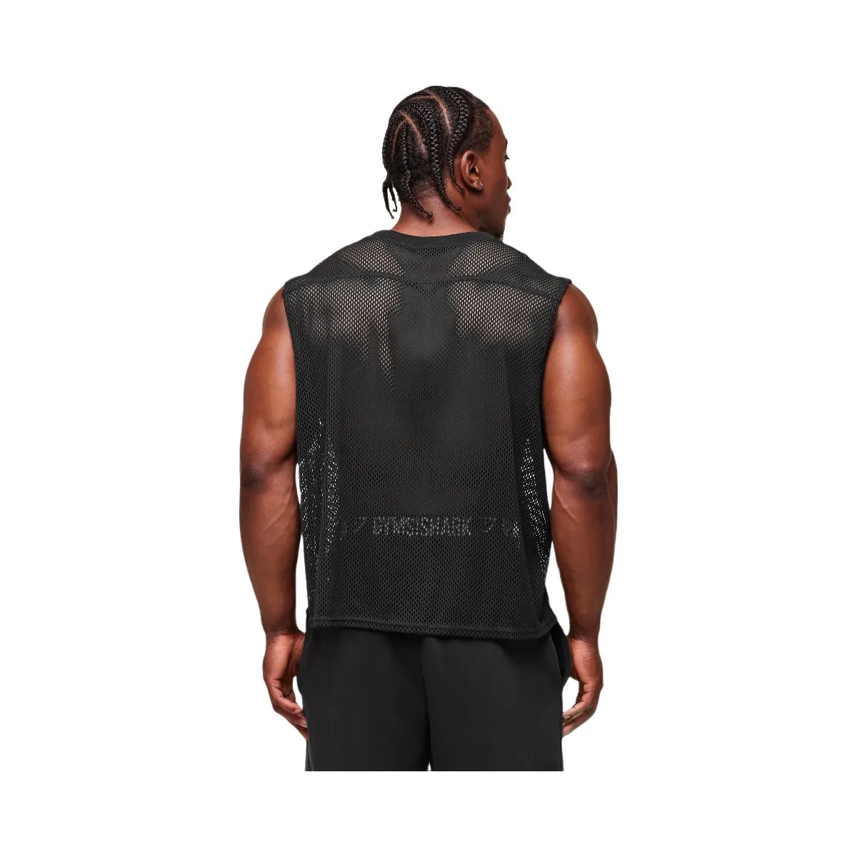 Gymshark Mesh Oversized Tank - Black - HypeFly India View 2