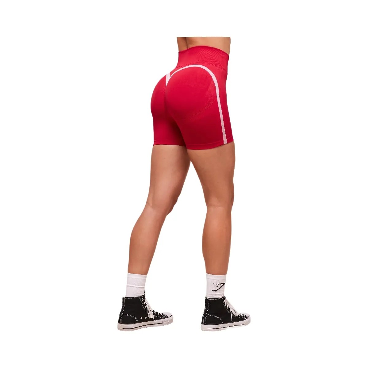 Gymshark Lift Campus Seamless Short - Carmine Red - HypeFly India View 3