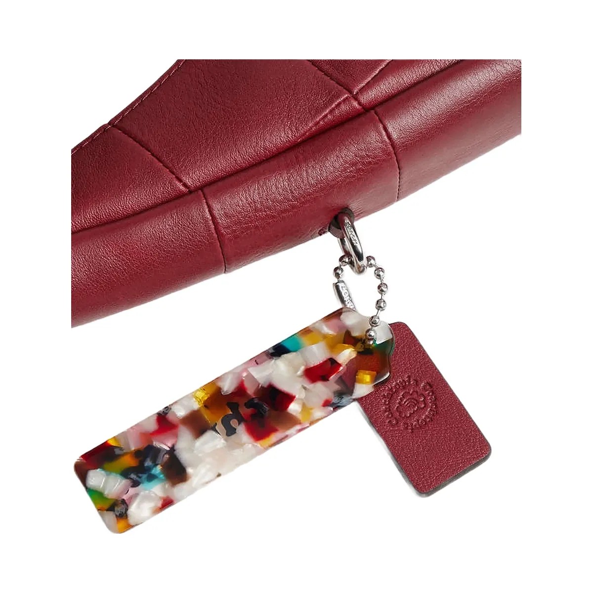 Coach Alter/Ego Crescent Shoulder Bag In Checkerboard Upcrafted Leather Dark Ruby - HypeFly India View 4