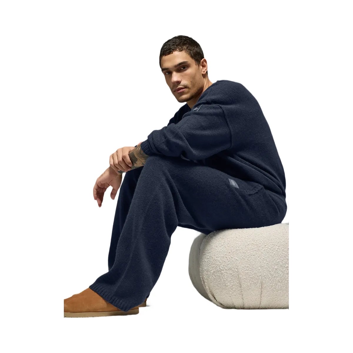 Alo Men's Wool Cashmere New Class Sweatpant - Navy - HypeFly India View 5