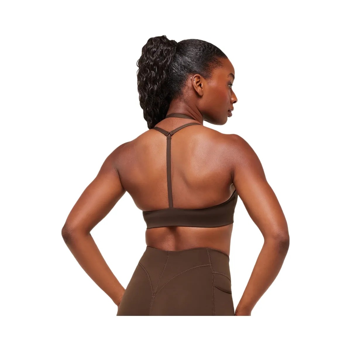Gymshark Reps T Back Sports Bra - Archive Brown - HypeFly India View 2