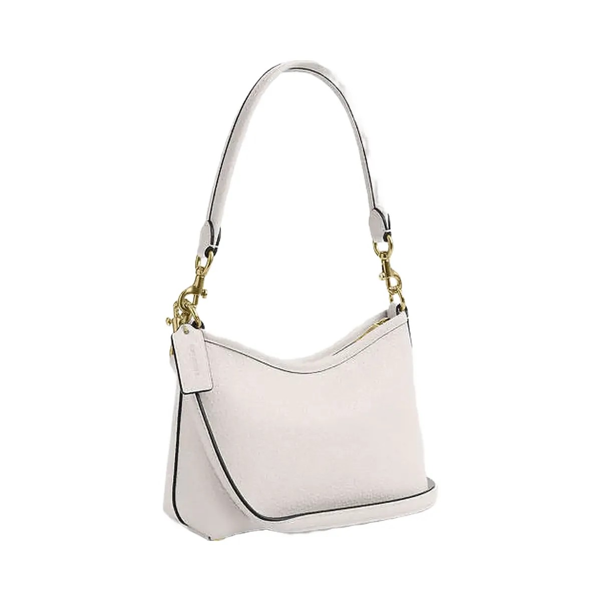 Coach Laurel Small Shoulder Bag Pebbled Leather-Gold-Chalk - HypeFly India View 2