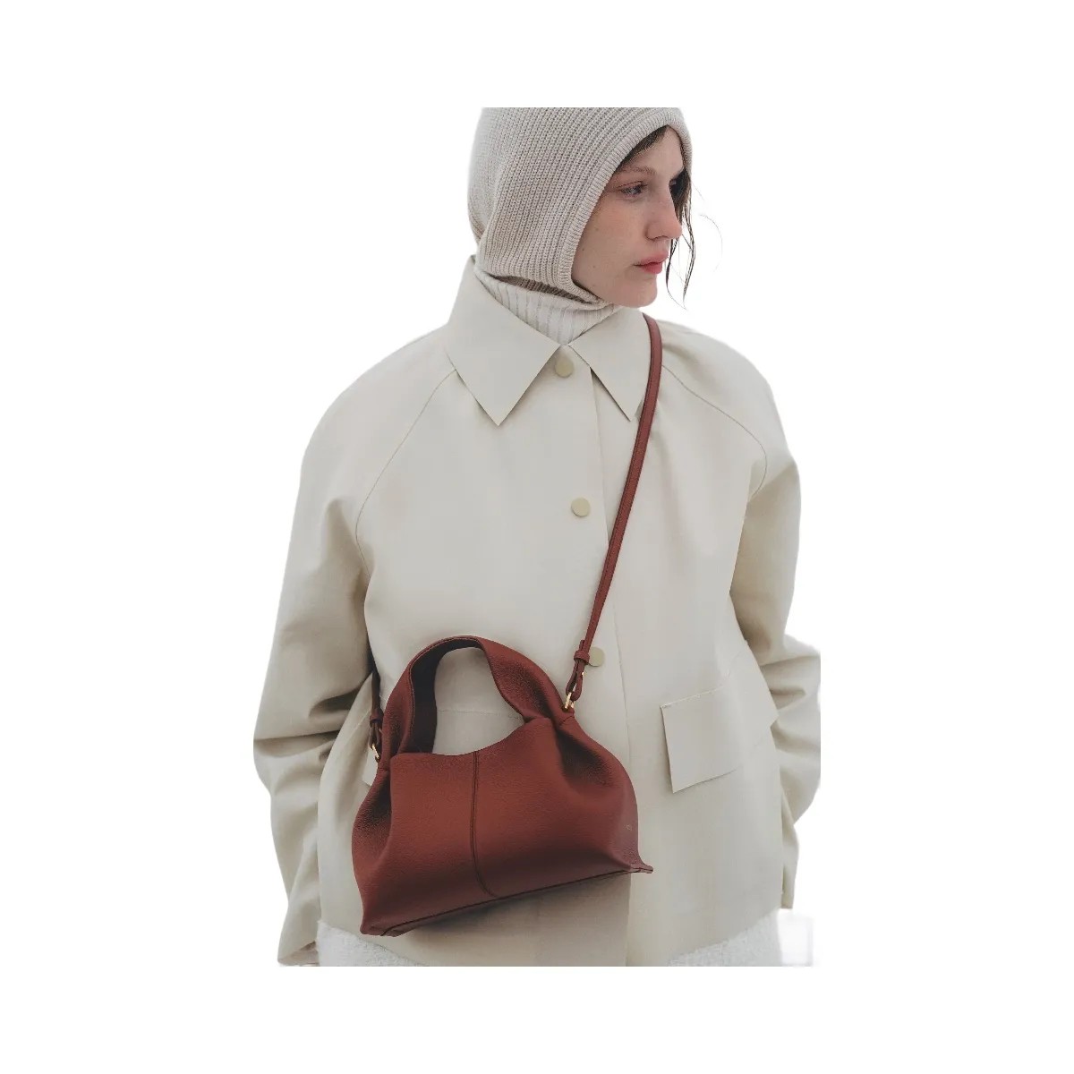 Polene Numero Neuf Mini Textured Red Clay - HypeFly India View 2
