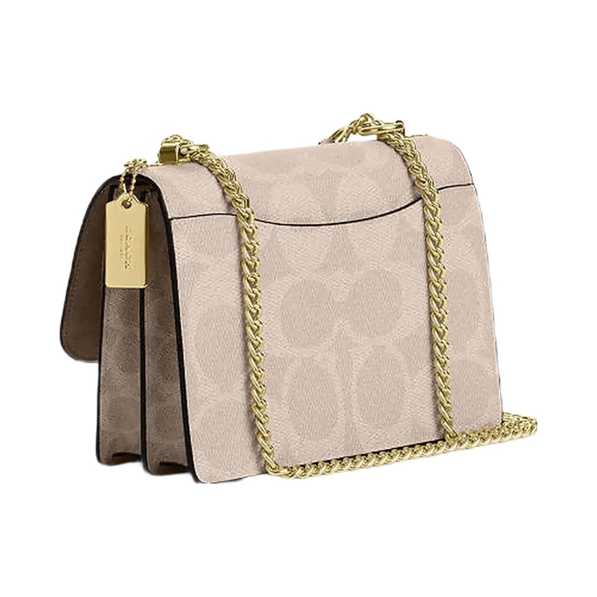 Coach Klare Crossbody Bag In Blocked Signature Canvas Signature Canvas-Gold-Sand-Tan - HypeFly India View 2