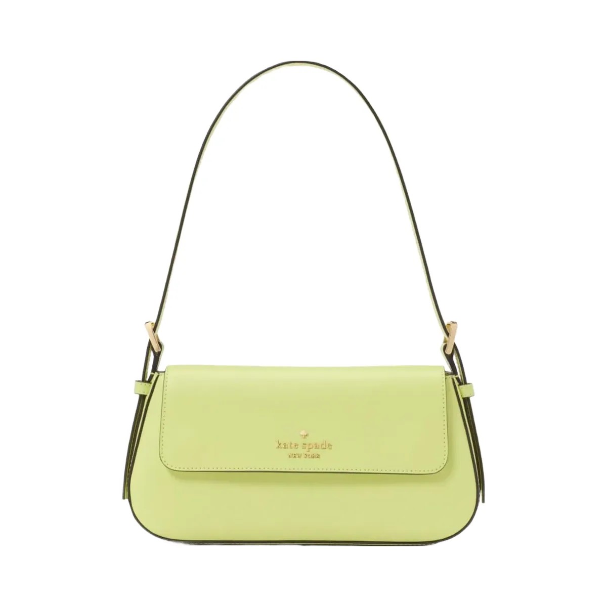 Kate Spade Madison Saffiano Leather Small Flap Shoulder Bag Lime Slushy - HypeFly India View 1