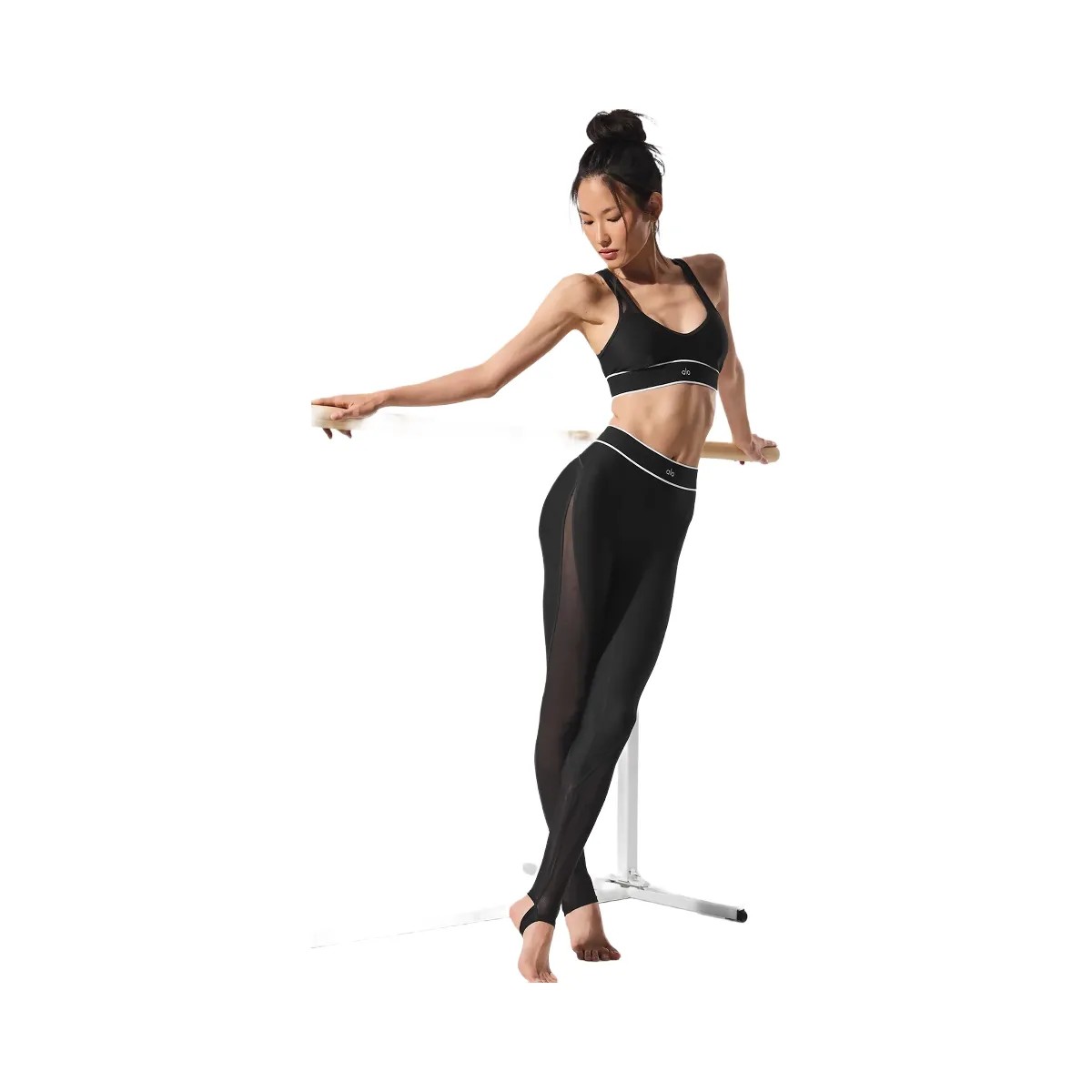 Alo Women's Airlift Mesh High-Waist Darling Stirrup Legging - Black - HypeFly India View 6