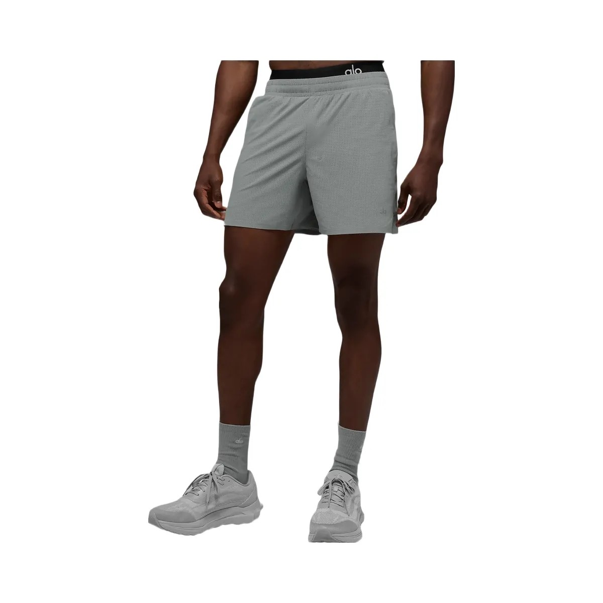 Alo Men's 5" Traction Running Short - Lunar Grey - HypeFly India View 4