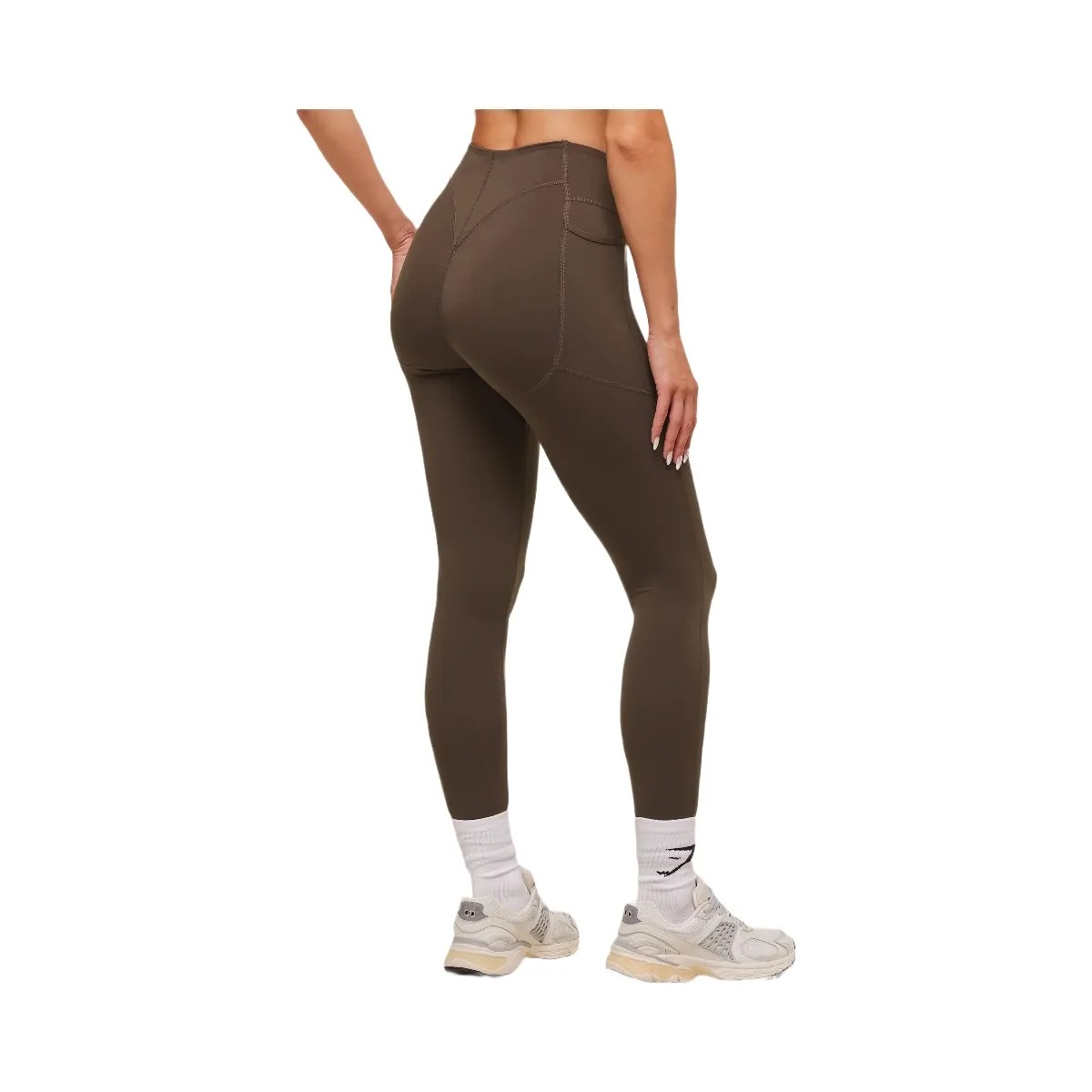 Gymshark Lifting Pocket Leggings - Archive Brown - HypeFly India View 2