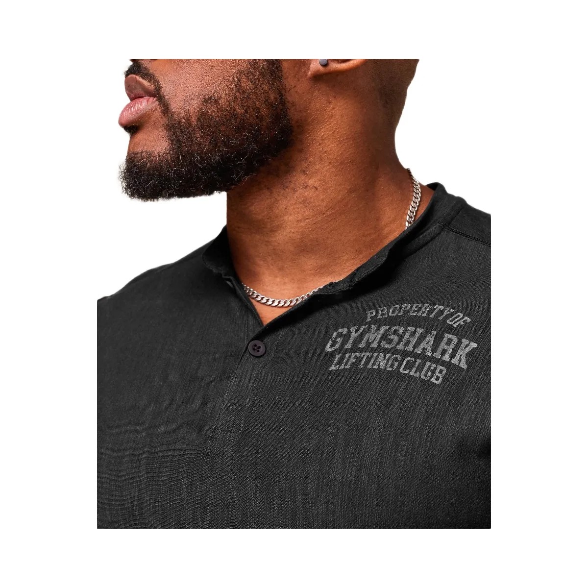 Gymshark Lightweight Slub Textured 3/4 Henley - Black - HypeFly India View 4