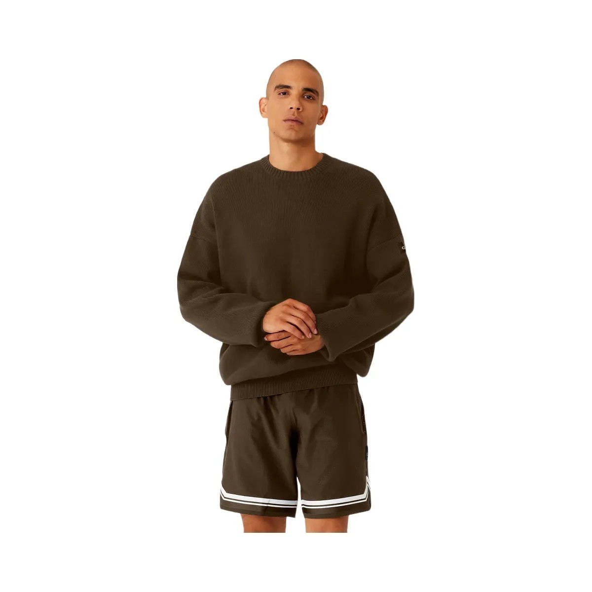 Alo Men's Scholar Crew Neck Sweater - Espresso - HypeFly India View 4