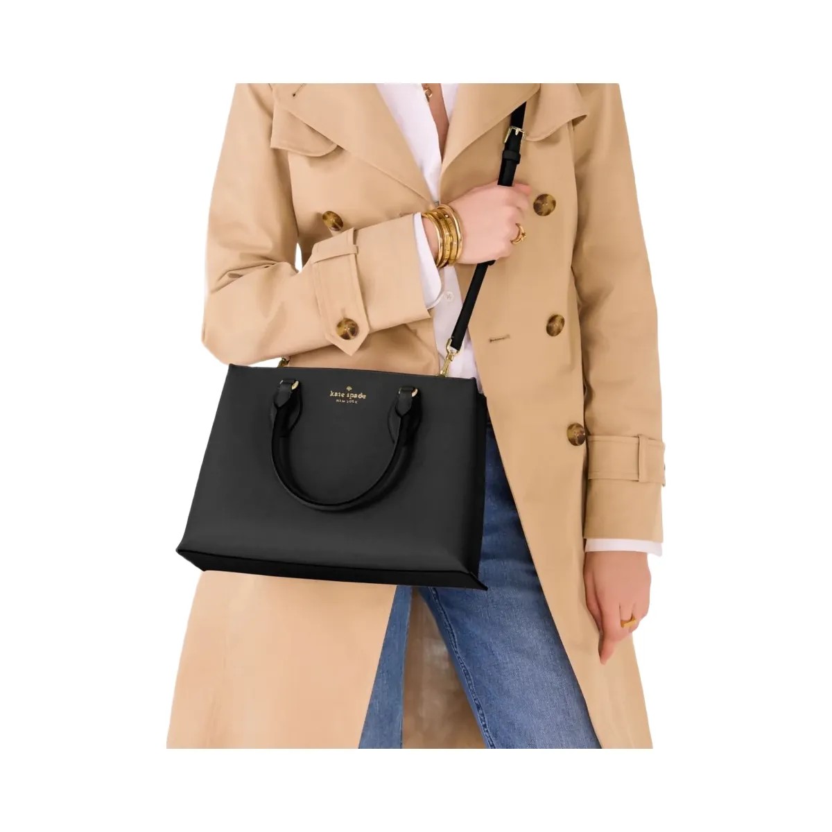 Kate Spade Rae Medium Satchel Black - HypeFly India View 2