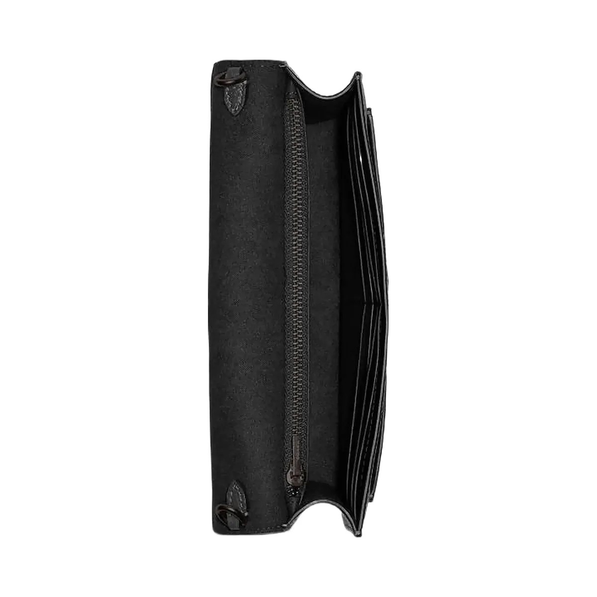 Coach Tabby Chain Clutch Polished Pebble Leather-Pewter-Black - HypeFly India View 4