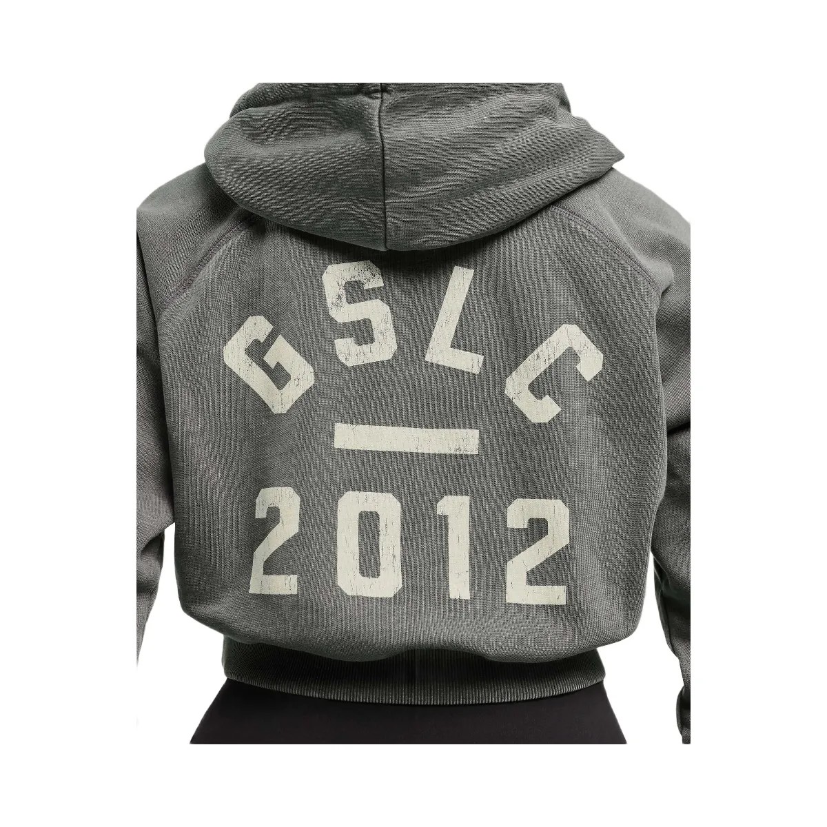 Gymshark Lifting Club 2012 Graphic Cropped Hoodie - Slate Teal/Wash - HypeFly India View 5