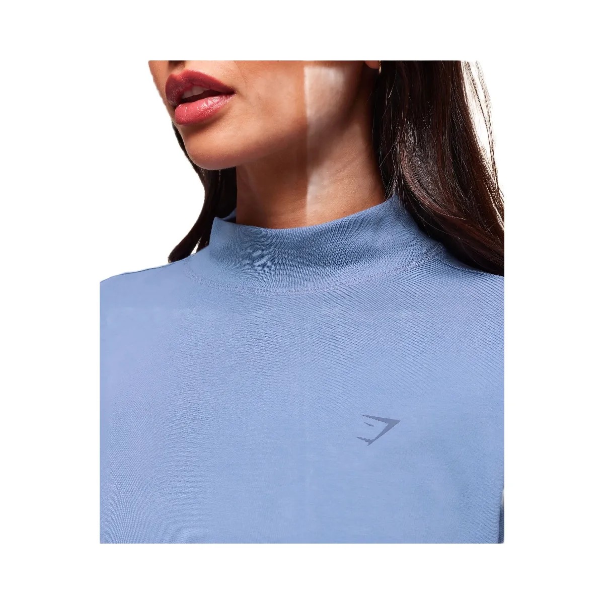 Gymshark Covered Longline Cotton Long Sleeve Top - Worn Blue - HypeFly India View 4