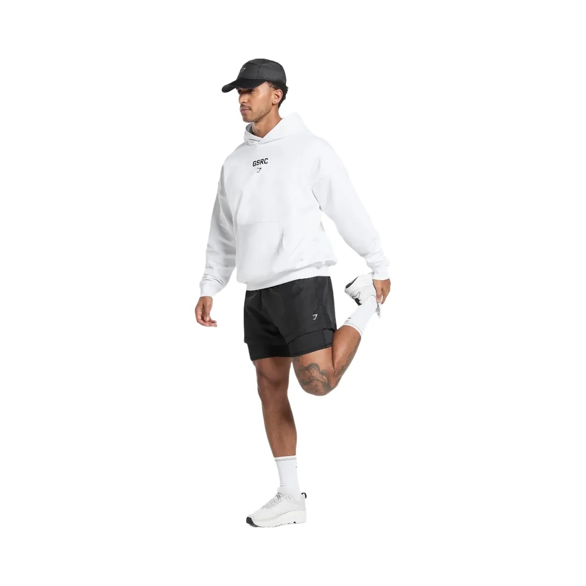 Gymshark GSRC Hoodie - White - HypeFly India View 3