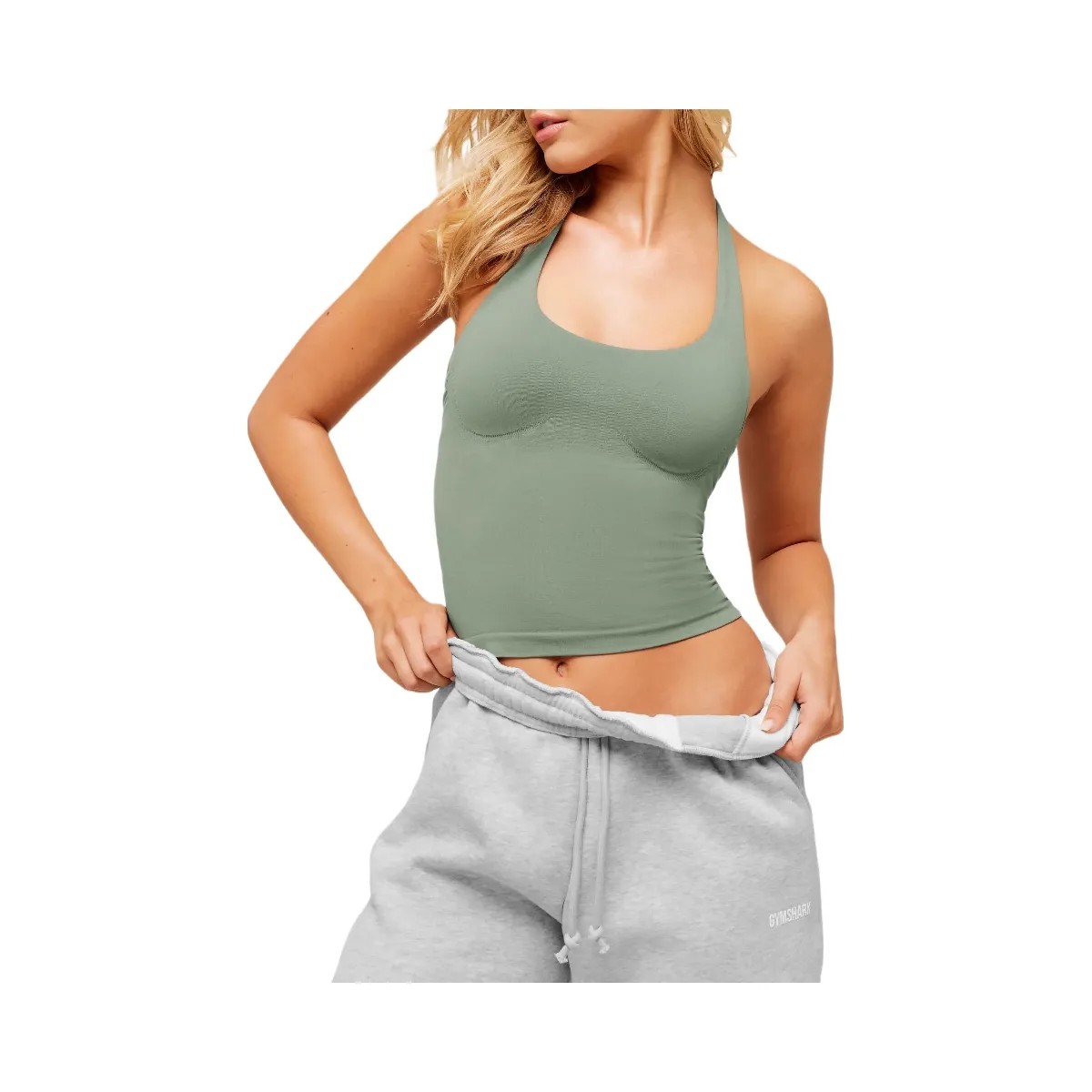 Gymshark Cosy Luxe Straight Leg Joggers - Soft Grey Marl - HypeFly India View 4