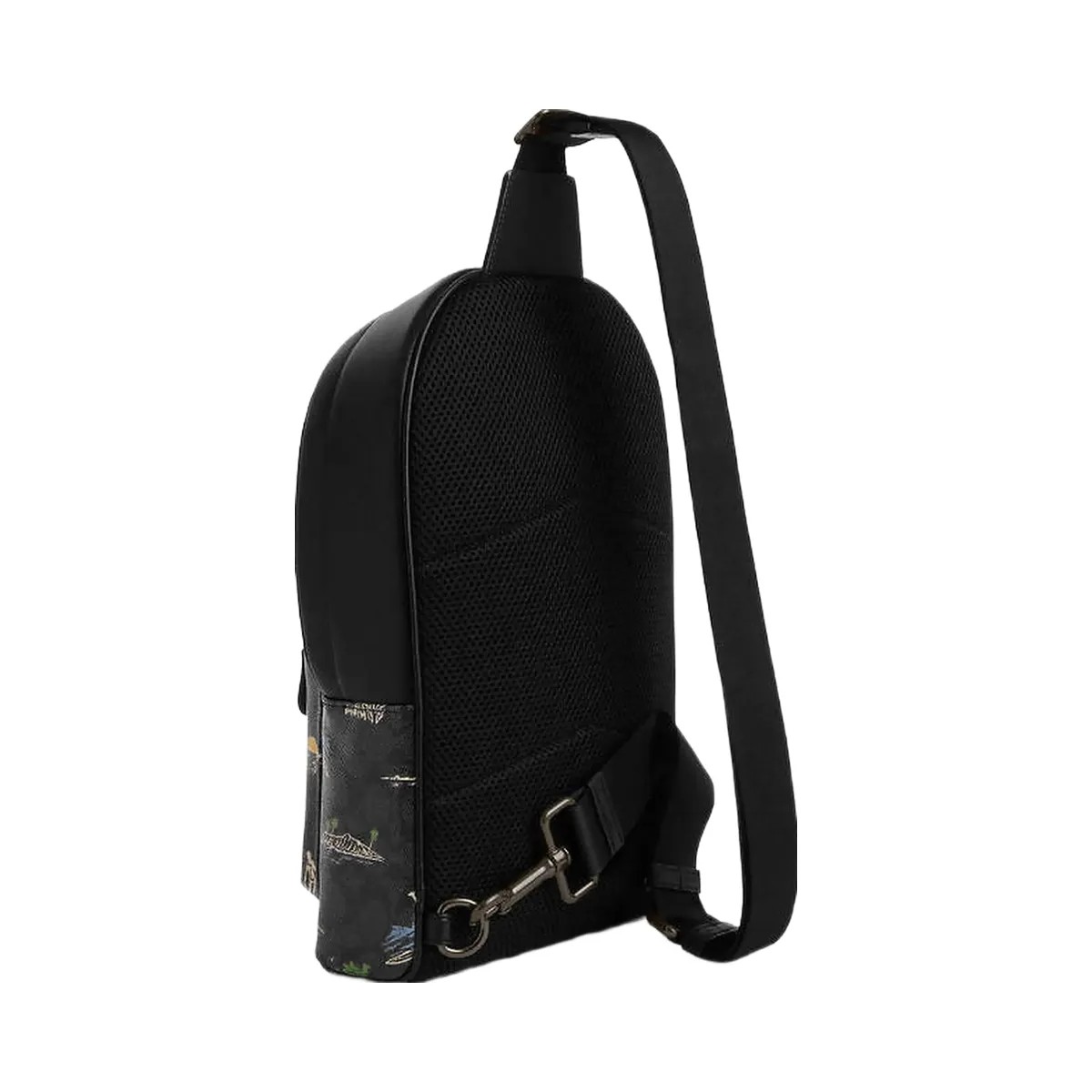 Coach West Pack In Signature Canvas With Surf Print Signature Canvas-Gunmetal-Charcoal Multi - HypeFly India View 3