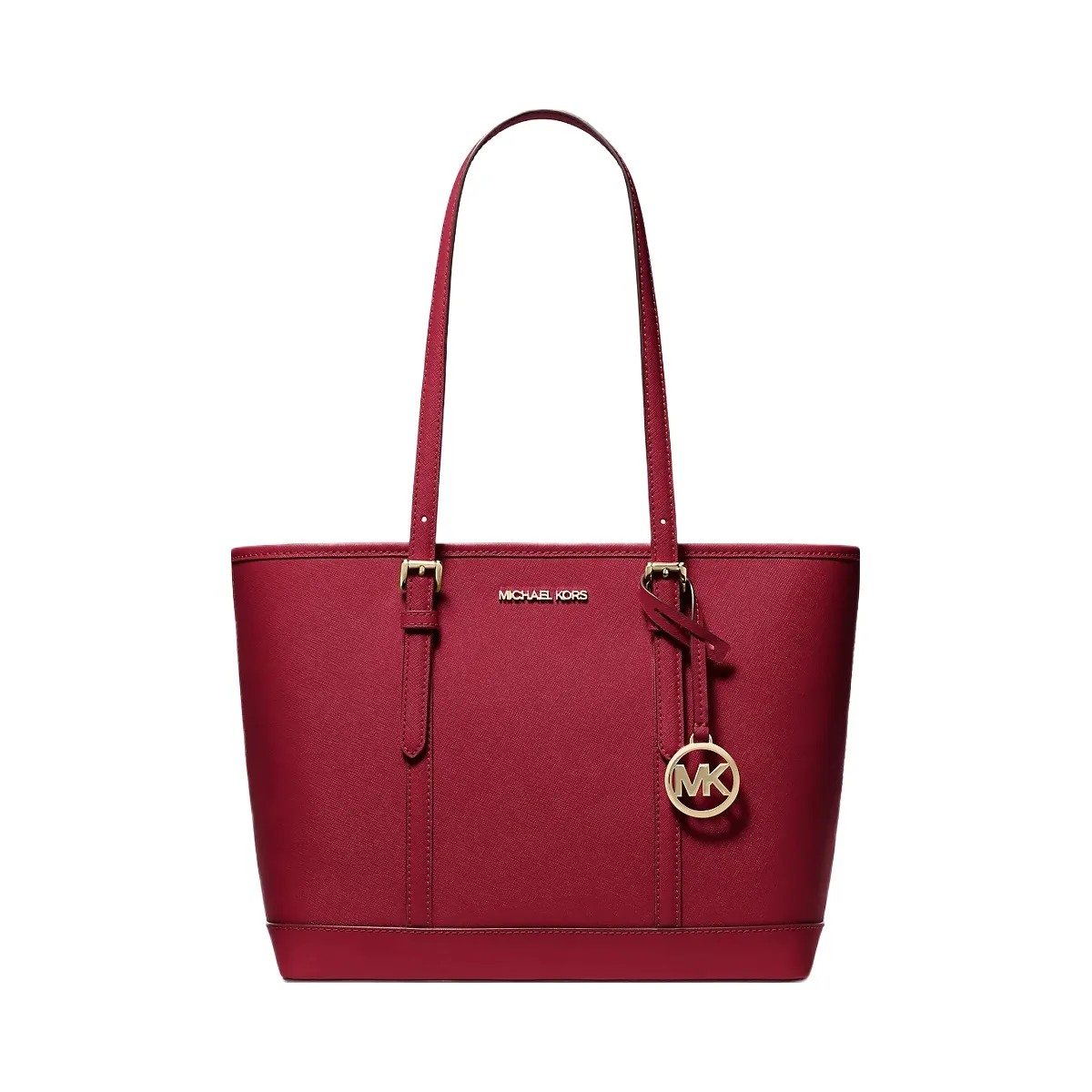 Michael Kors Jet Set Travel Small Saffiano Leather Top-Zip Tote Bag Cherry - HypeFly India View 1